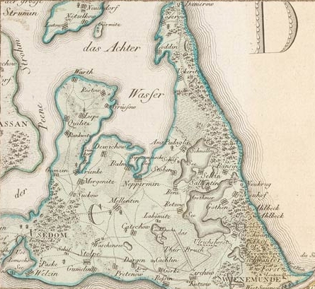 Kartenausschitt aus der Pommernkarte von 1789 