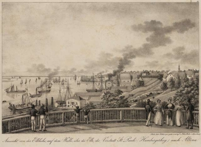 Aussicht von der ElbhÃ¶he, Hamburg um 1837
