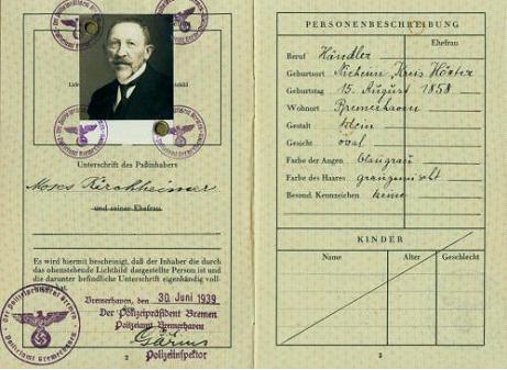 Reisepass des 1939 nach New York emigrierten deutschen Juden Moses Kirchheimer