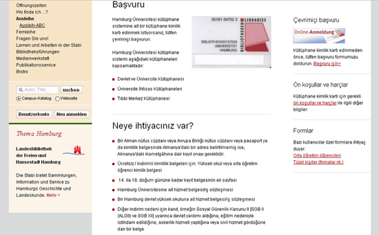 Informationen in türkischer Sprache