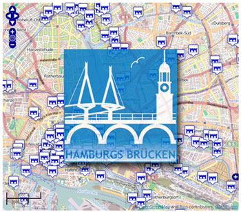 Übersichtskarte Hamburgs Brücken