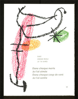 Aus: Yvan Goll, Bouquet de Rèves pour Neila, mit 18 Ill. von Jean Miró. Paris 1967