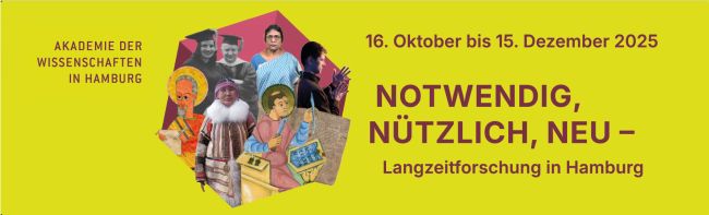 Banner der Ausstellung 'Notwendig, nützlich, neu – Langzeitforschung in Hamburg' Banner der Ausstellung 'Notwendig, nützlich, neu – Langzeitforschung in Hamburg'