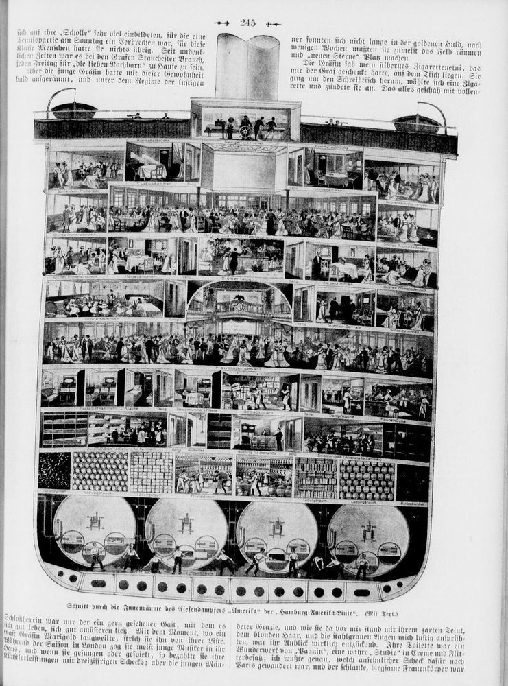 Riesendampfer 'Amerika' der Hamburger-Amerika-Linie in der Bergedorfer Zeitung