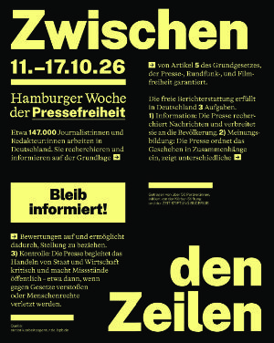 Grafik auf Klick in groß: Zwischen den Zeilen - Hamburger Woche der Pressefreiheit